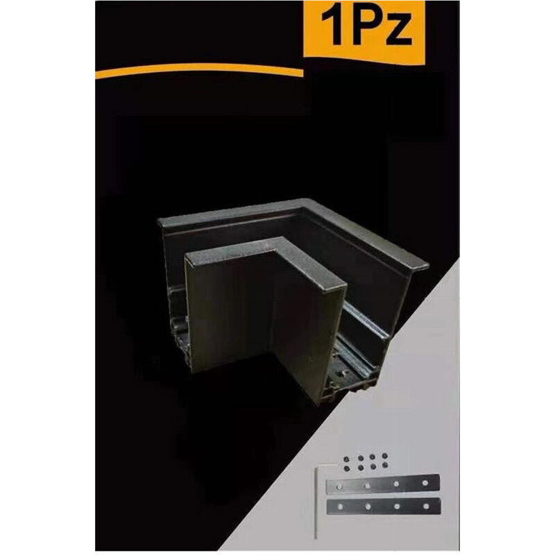 foto del prodotto connettore giunto angolare curva nero per binario magnetico 48v accessori tk670-l - - trade shop traesio