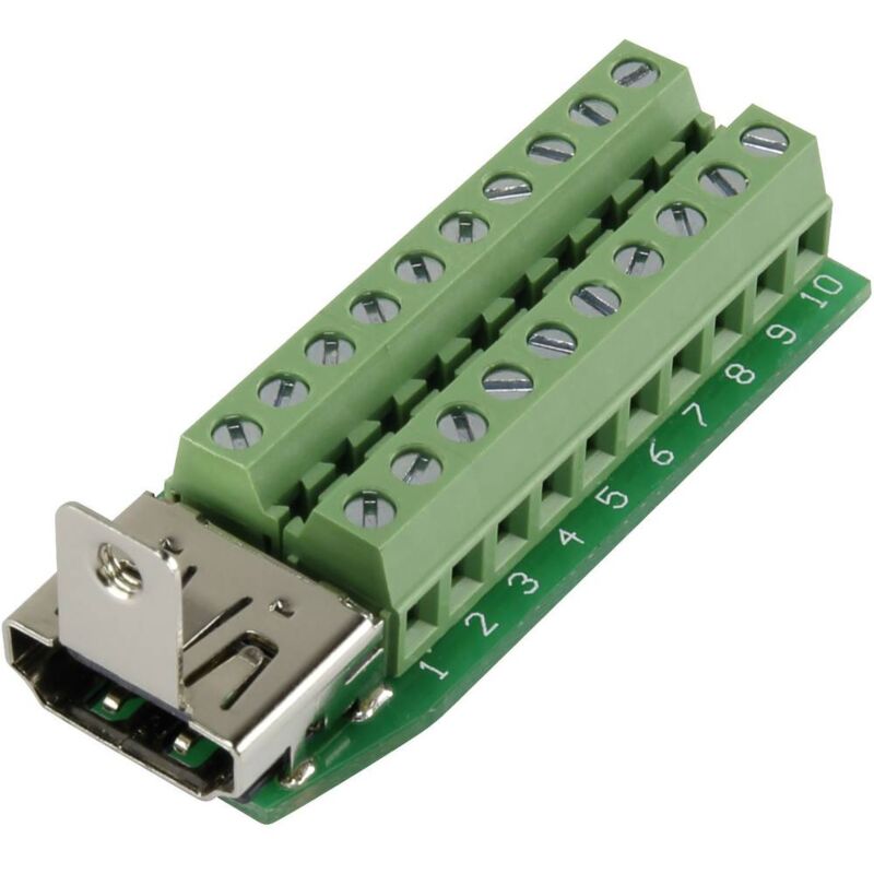 foto del prodotto connettore hdmi femmina, montaggio orizzontale, numero di poli 20, argento conrad components hdmi aft 2, 1 pz.