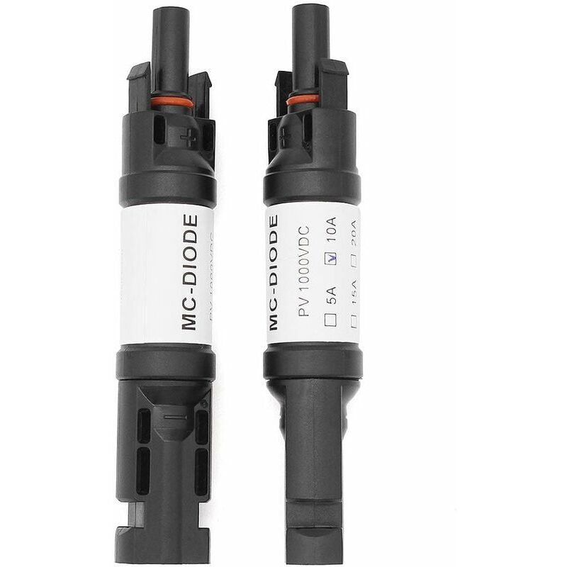 foto del prodotto connettore mc 4 con diodo adattatore per cavo solare, 10a 15a 20a dc1000v, maschio femmina pv, parallelo