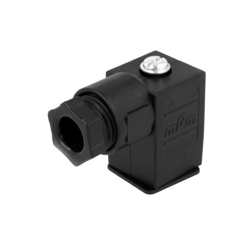 foto del prodotto connettore mpm per elettrovalvola nera 2 terra poli quadrata 9.4mm