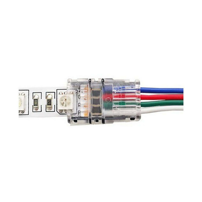 foto del prodotto connettore nastro led 10mm rgb a filo 1