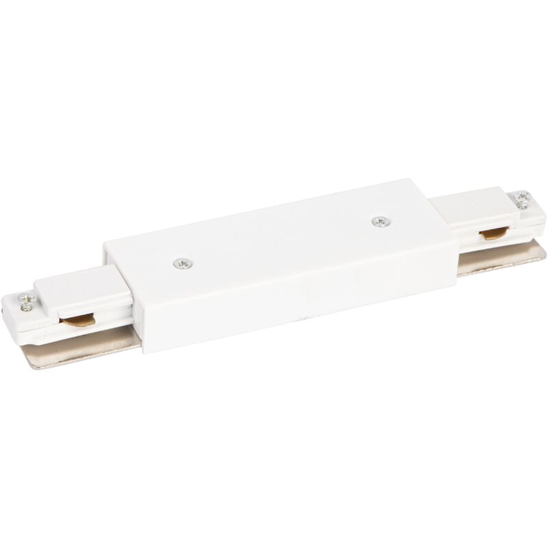 foto del prodotto connettore per binario dritto bianco 1 circuito alimentazione centrale v2.0