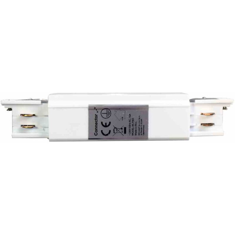 foto del prodotto connettore per lampada da binario bianco a 3 circuiti tipo dritto