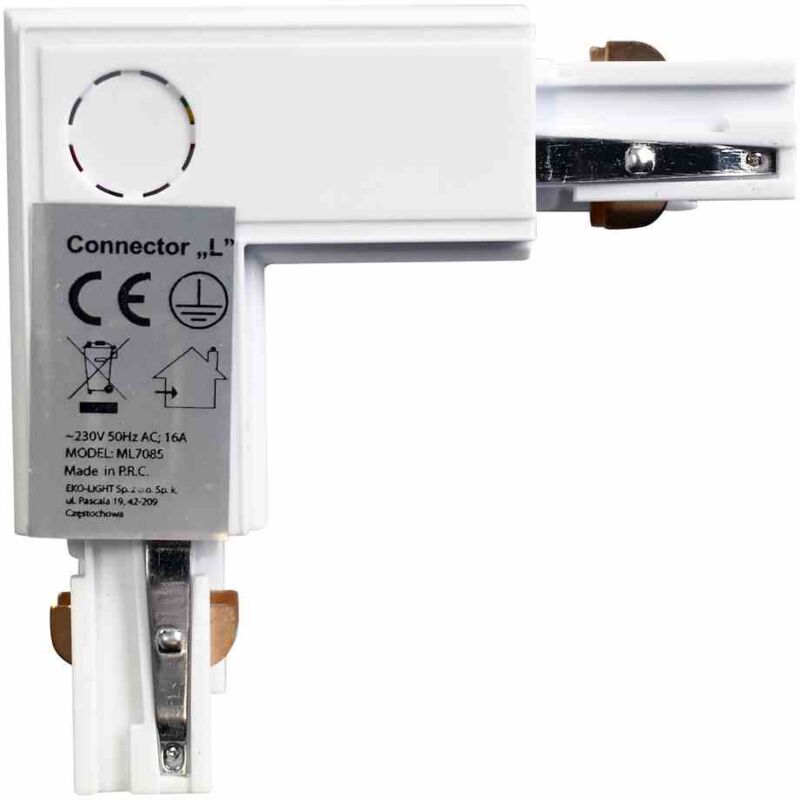 foto del prodotto connettore per lampada da binario bianco a 3 circuiti tipo ld
