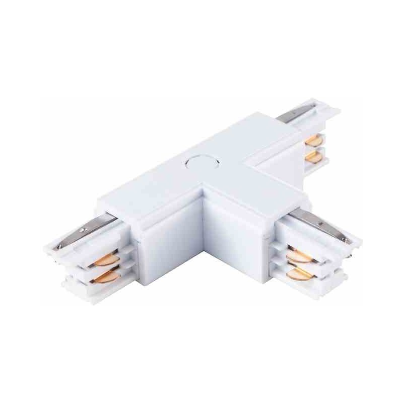 foto del prodotto connettore per lampada da binario bianco a 3 circuiti tipo t ul