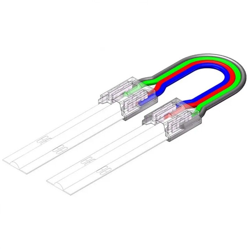 foto del prodotto connettore per led cob e smd rgb a 4 pin da striscia a striscia 10mm