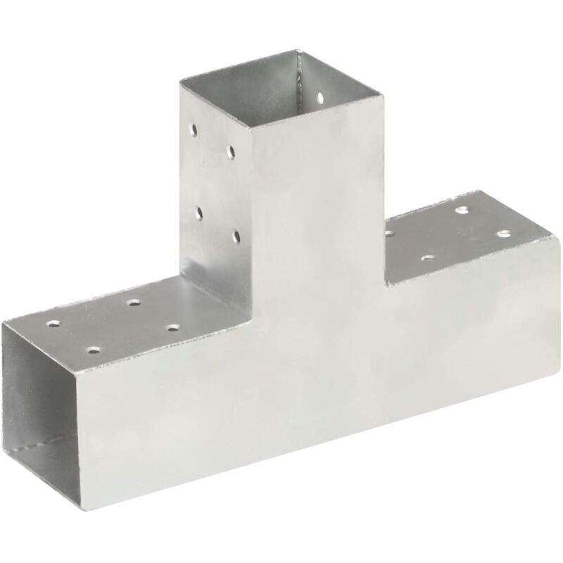 foto del prodotto connettore per pali a forma di t in metallo zincato 71x71 mm vidaxl