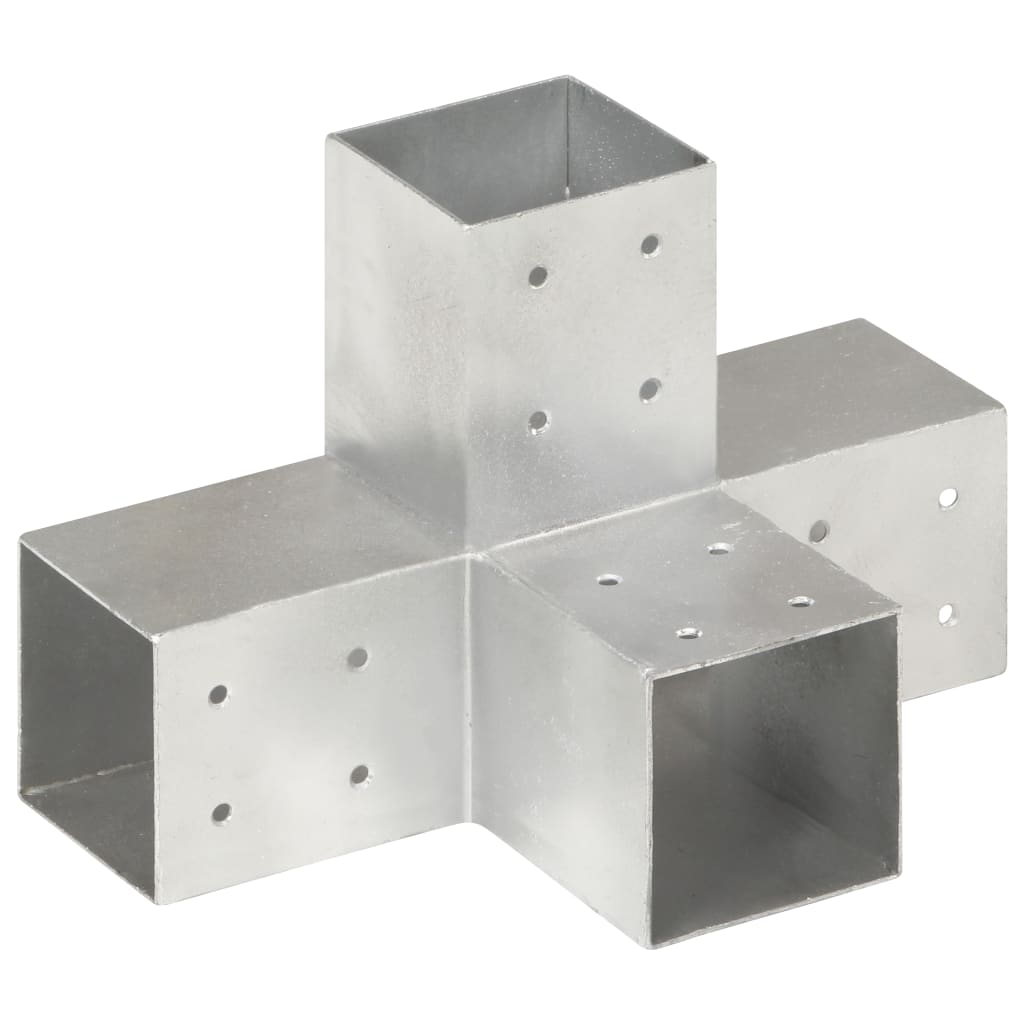 foto del prodotto connettore per pali a forma di x in metallo zincato 81x81 mm cod mxl 54838