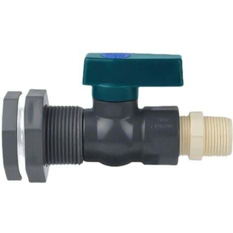 foto del prodotto connettore per serbatoio d acqua in pvc, rubinetto per barile di pioggia in pvc da 3 4 di pollice con raccordo a paratia e adattatore per tubo