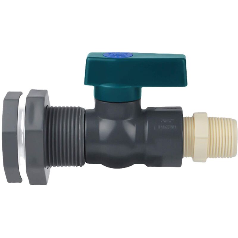 foto del prodotto connettore per serbatoio d acqua in pvc, rubinetto per barile di pioggia in pvc da 3 4 di pollice con raccordo a paratia e adattatore per tubo