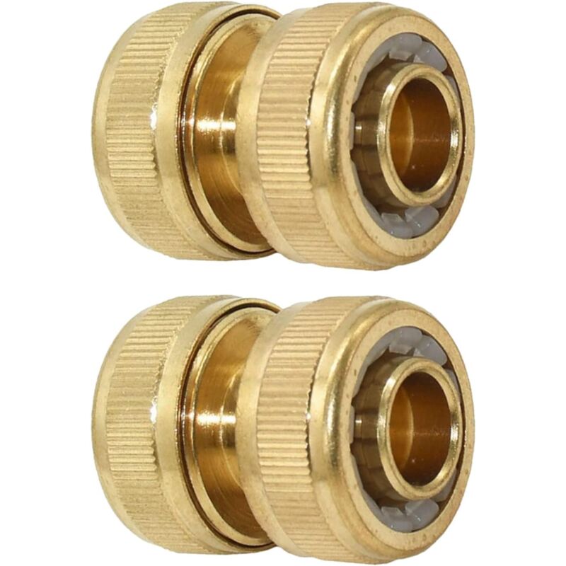 foto del prodotto connettore per tubo da giardino in ottone da 19 mm 3 4 , prolunga per attacco rapido per grondaia, riparazione rapida confezione da 2 