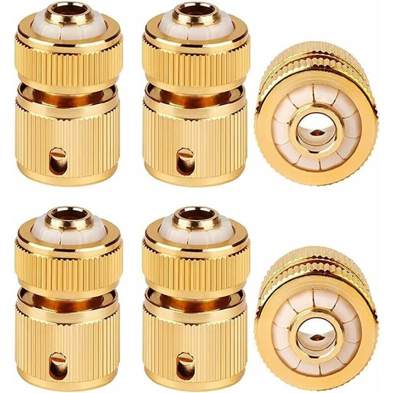 foto del prodotto connettore per tubo da giardino raccordo rapido in ottone 1 2 connettore per tubo dell acqua dispositivo di passaggio dell acqua guazhuni 6 pezzi 