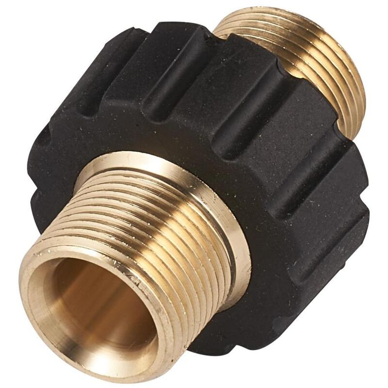 foto del prodotto connettore per tubo flessibile a sgancio rapido, adattatore per idropulitrice m22 x 1,5 maschio doppio compatibile con tubo flessibile per