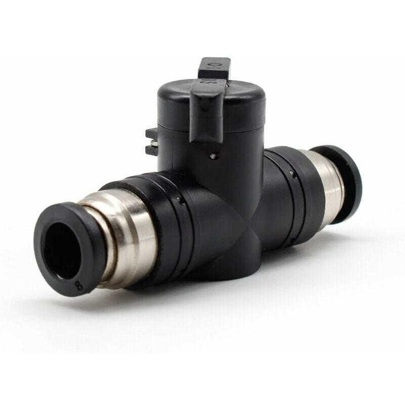 foto del prodotto connettore pneumatico, connettore pneumatico dritto, tubo collegabile, diametro 6 mm, valvola manuale pneumatica in grado di controllare l apertura e