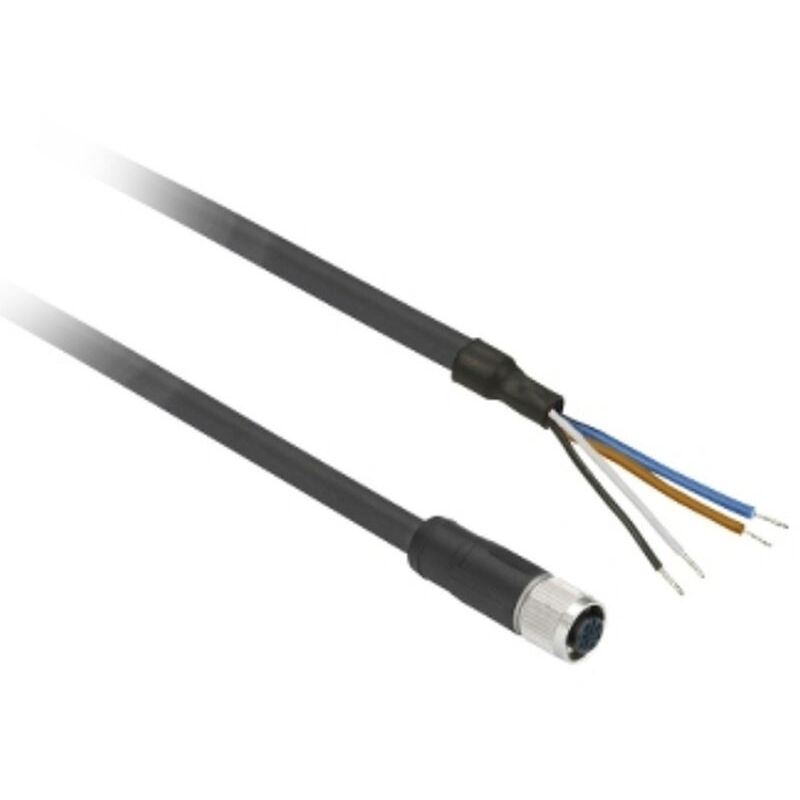 foto del prodotto connettore precablato telemecanique m12 4pin femmina xzcp1141l2