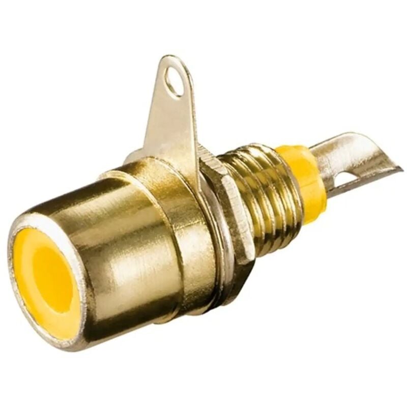foto del prodotto connettore presa rca da pannello placcata in oro di metallo giallo