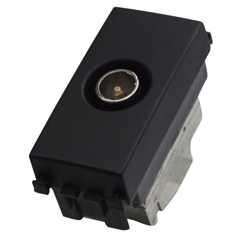 foto del prodotto connettore presa tv passante maschio colore nero compatibile con vimar arke ettroit