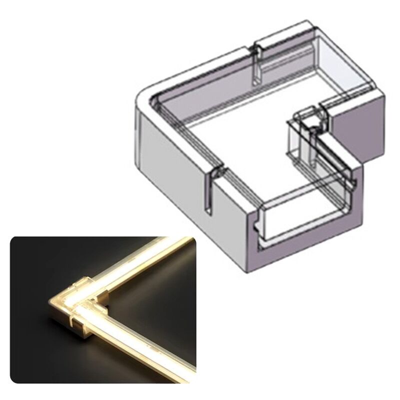 foto del prodotto connettore rapido ad l impermeabile per strisce led cob monocolore 10mm