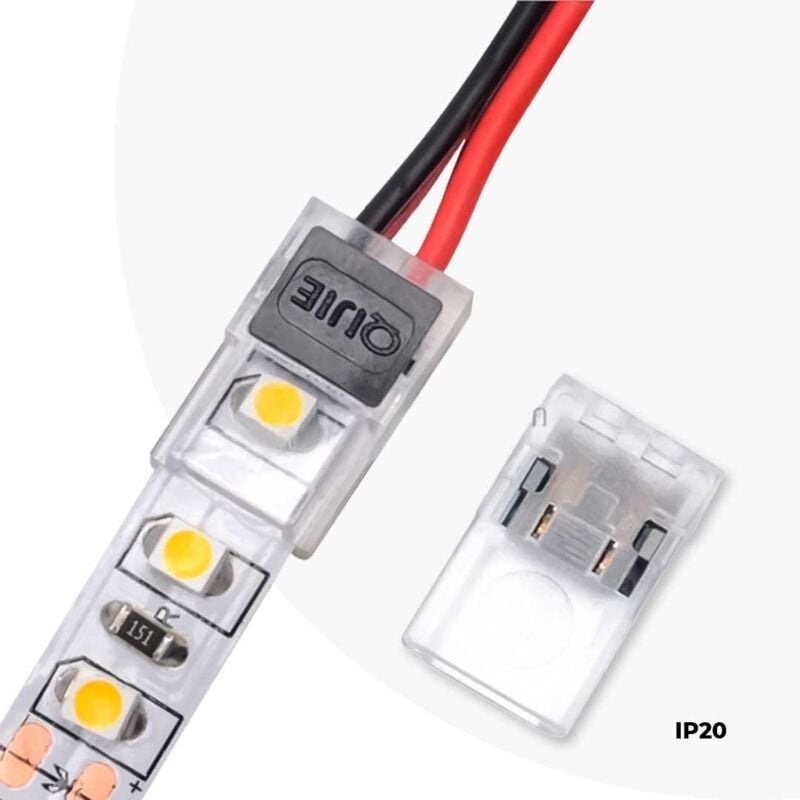 foto del prodotto connettore rapido clip 2 pin striscia led a cavo pcb 8mm ip20