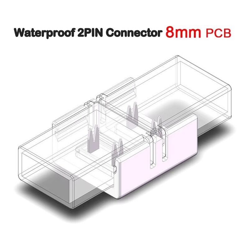 foto del prodotto connettore rapido impermeabile per strisce led cob e smd a 2 pin 8mm