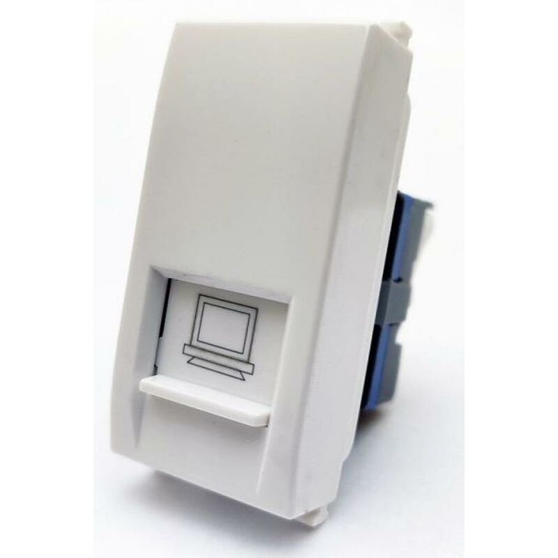 foto del prodotto connettore rete gem compatibile con vimar plana 14339.6 rj45 cat6 bianco 627b