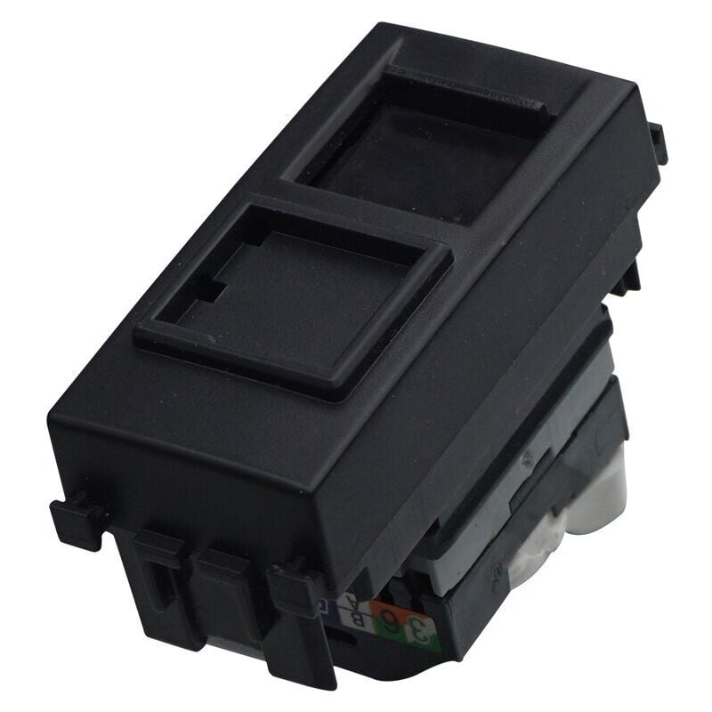 foto del prodotto connettore rete presa dati rj45 cat5e colore nero compatibile con vimar arke - ettroit