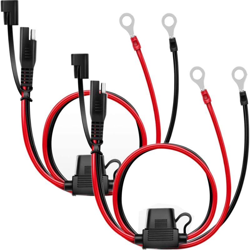 foto del prodotto connettore sae da 2 pezzi, connettore sae a 2 pin, connettore sae da 12 v, impermeabile, cavo di scollegamento rapido sae, terminale sae ad anello da