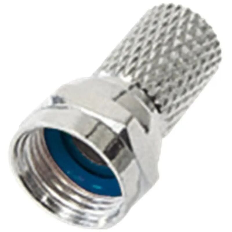 foto del prodotto connettore spinotto a vite f antenna tv parabola con oring 6.8 mm blu