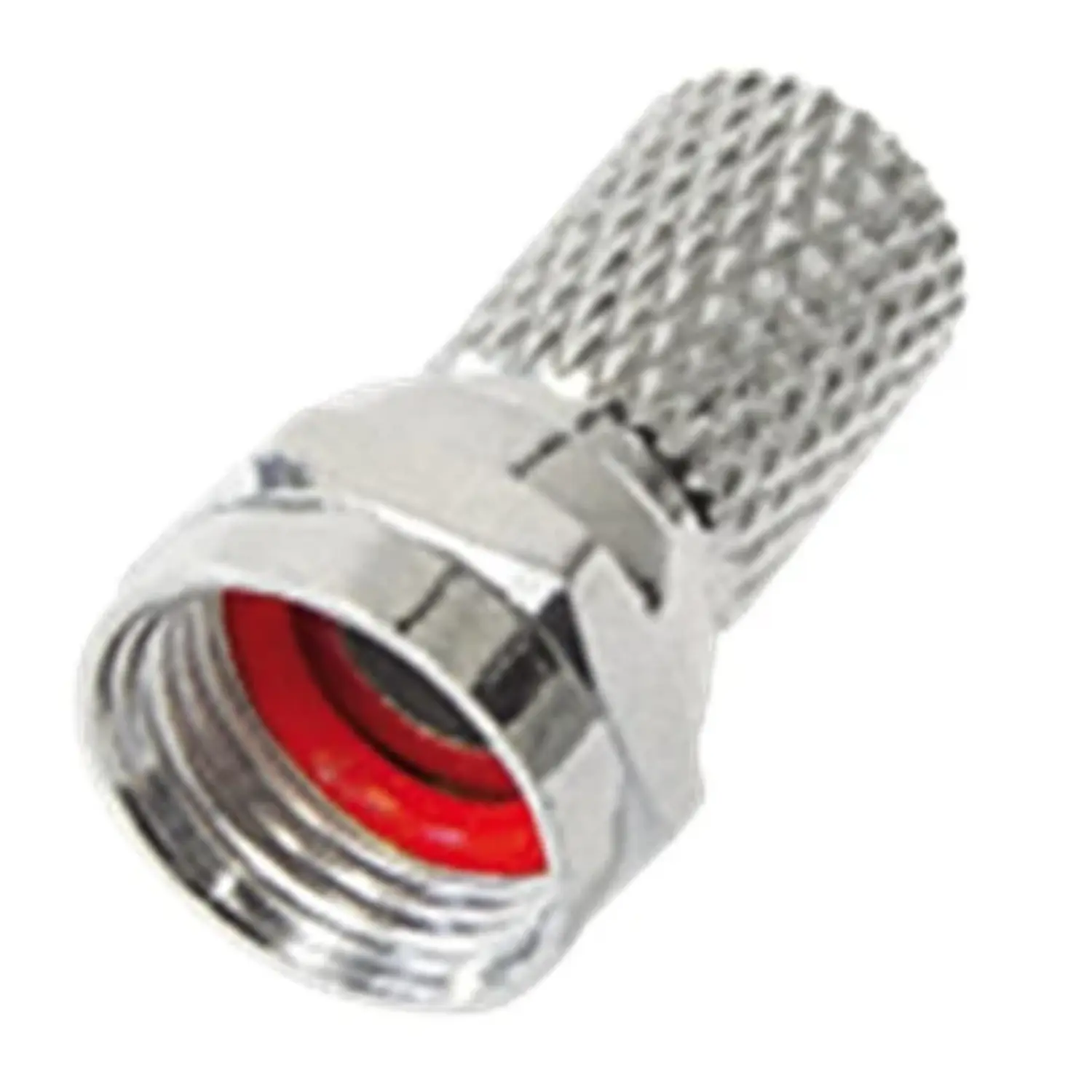 foto del prodotto connettore spinotto a vite f antenna tv parabola con oring 6.8 mm rosso