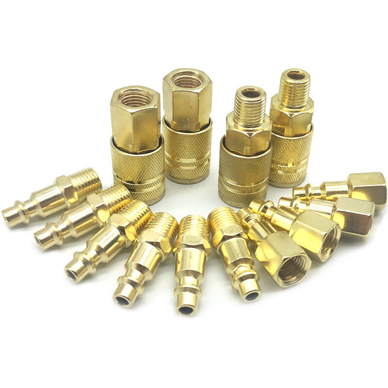foto del prodotto connettore stile americano 1 4npt, 14 set di accoppiatori rapidi in ottone, raccordi per tubi dell aria, utensili pneumatici per compressore d aria
