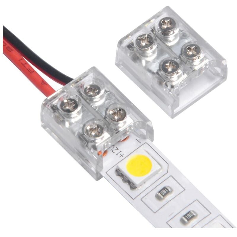 foto del prodotto connettore striscia led 12 24v dc cavo con vite 10 mm