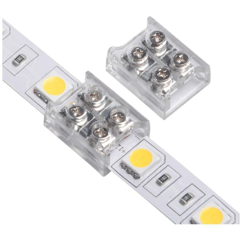 foto del prodotto connettore striscia led 12 24v dc per unione con vite 8 mm
