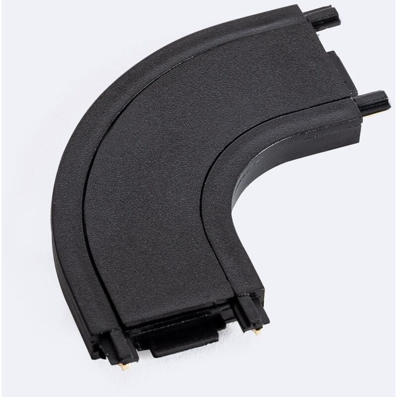 foto del prodotto connettore tipo l curvo per binario magnetico monofase 25 mm super slim superficie 48v nero