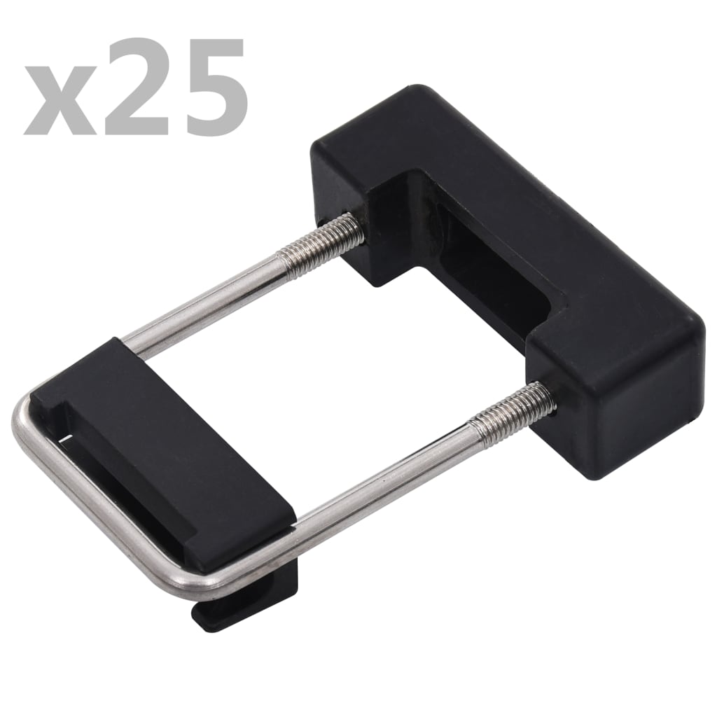 foto del prodotto connettori a u in plastica per pali recinzione 60x40mm 25 set cod mxl 61795