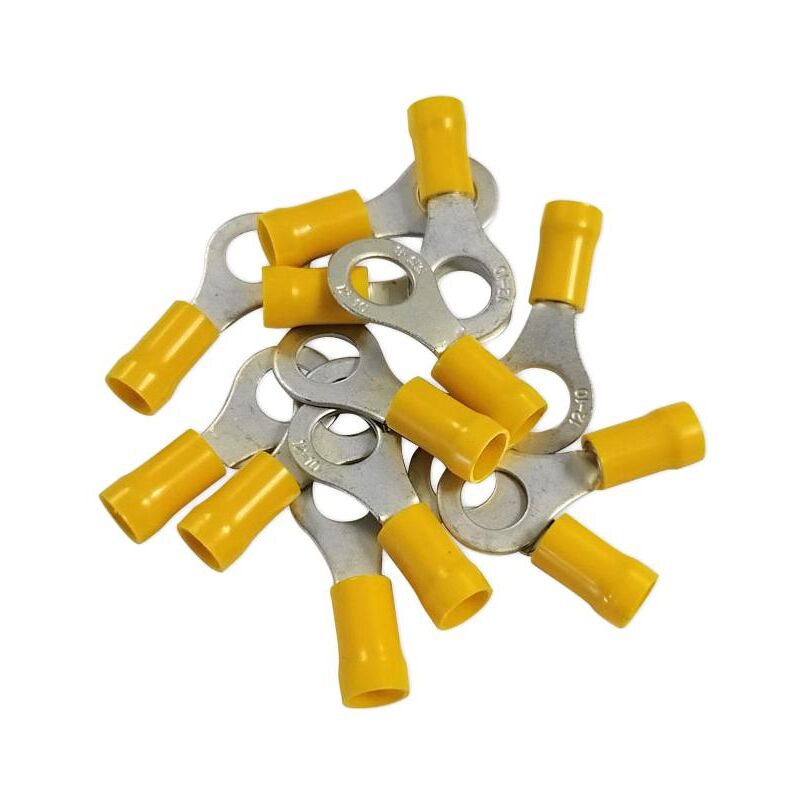 foto del prodotto connettori elettrici a 8 occhielli giallo sacchetto da 50 connettori