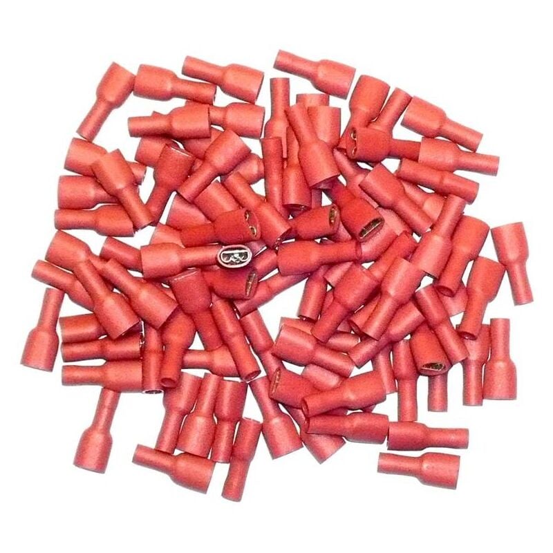 foto del prodotto connettori elettrici femmina a crimpare completamente isolati rosso 6.3
