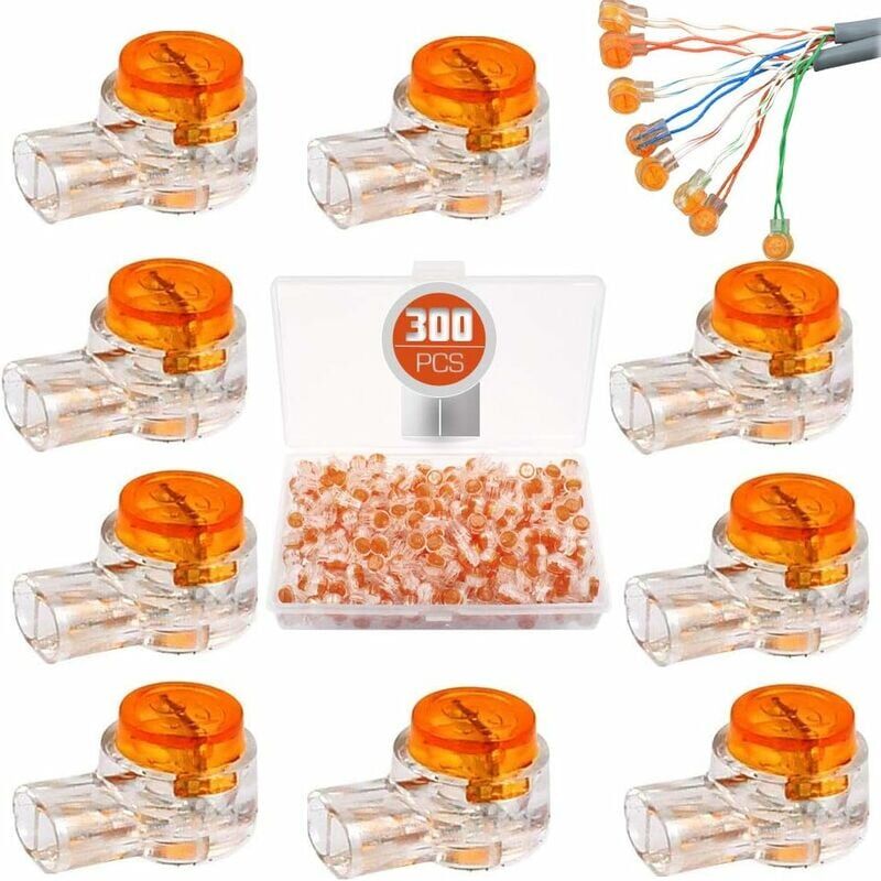 foto del prodotto connettori impermeabili, clip di collegamento cavi riempiti di resina per tosaerba robotizzati da giardino ed esterni 300 pezzi