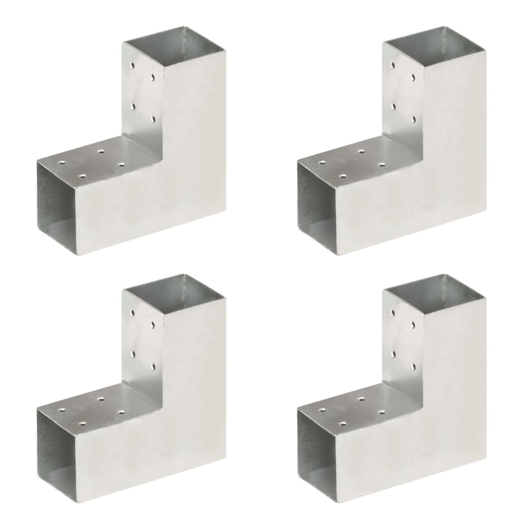 foto del prodotto connettori per pali a forma di l 4 pz metallo zincato 71x71 mm cod mxl 57970