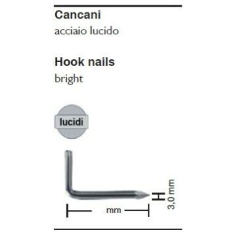 foto del prodotto connex cancani in acciaio lucido 70 pezzi 3,0x50mm masidef
