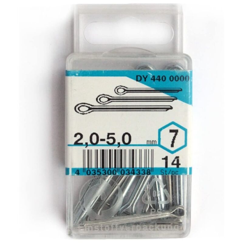 foto del prodotto connex coppiglie zincate assortite 2.0 5.0mm pz.14