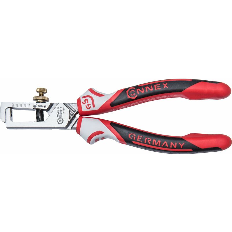 foto del prodotto connex coxt181160 pinza spelafili con vite per la regolazione di profondit , 160 mm, in acciaio speciale per utilizzo professionale, impugnatura