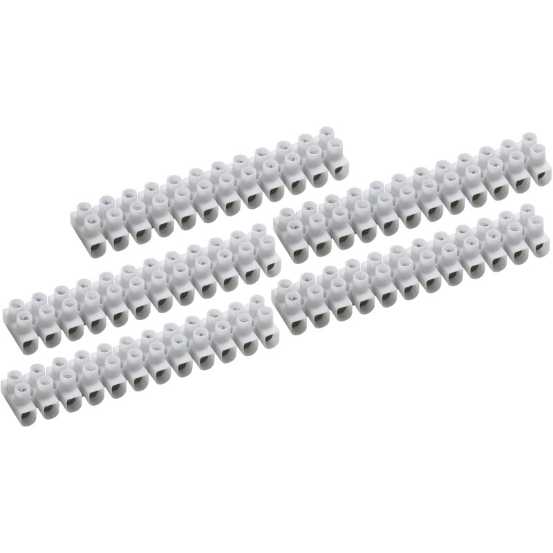 foto del prodotto connex morsetti a 12 poli sezione cavo 2,5 4 mm 5 pezzi in pratico set bianco morsettiera a 12 poli morsetti per scatola installazione