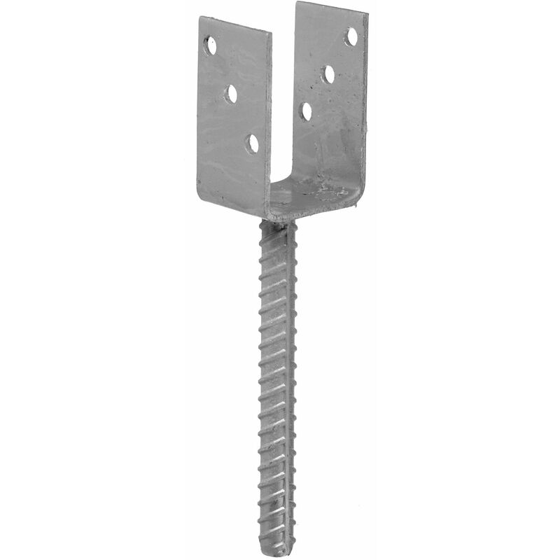 foto del prodotto connex supporto per pali 81 x 60 x 100 x 200 x 4 mm diametro 16 mm, a forma di u, materiale zincato a caldo, 1 pezzo, hv4206