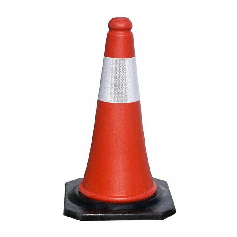 foto del prodotto cono di segnalazione con base in gomma 50 cm. riflessivo