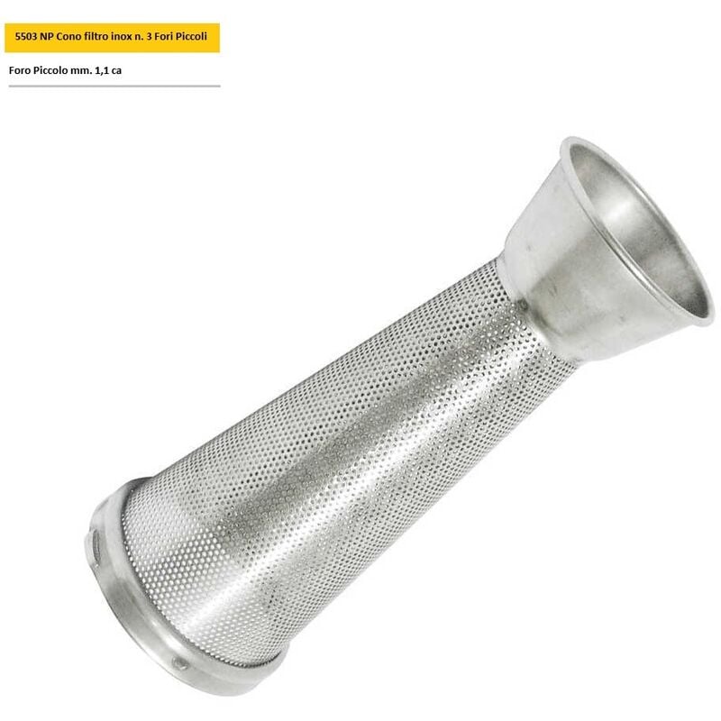 foto del prodotto cono filtro inox n 3 foro piccolo 1 1 mm 5503 np per spremipomodoro reber