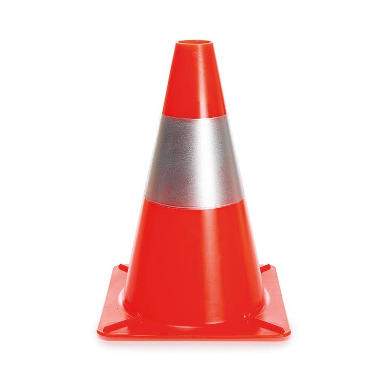 foto del prodotto cono riflettente rosso argento - 30 cm