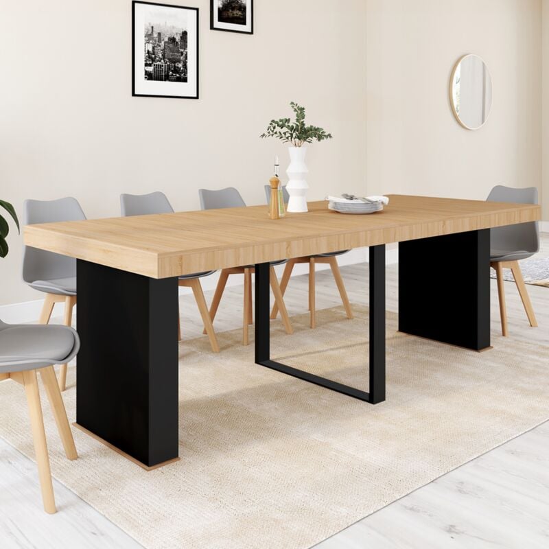 foto del prodotto consola extensible eden 10 personas 235cm madera y negro