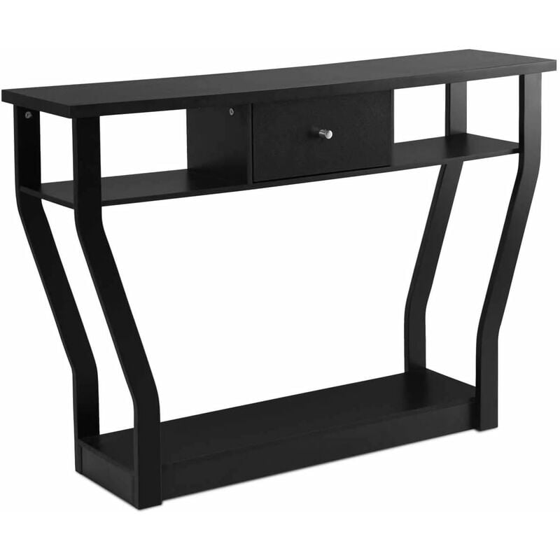 foto del prodotto console elegante con cassetto e ripiano, tavolino versabile da ingresso, tavolo da divano con dispositivi antiribaltamento, per soggiorno, cameretta,