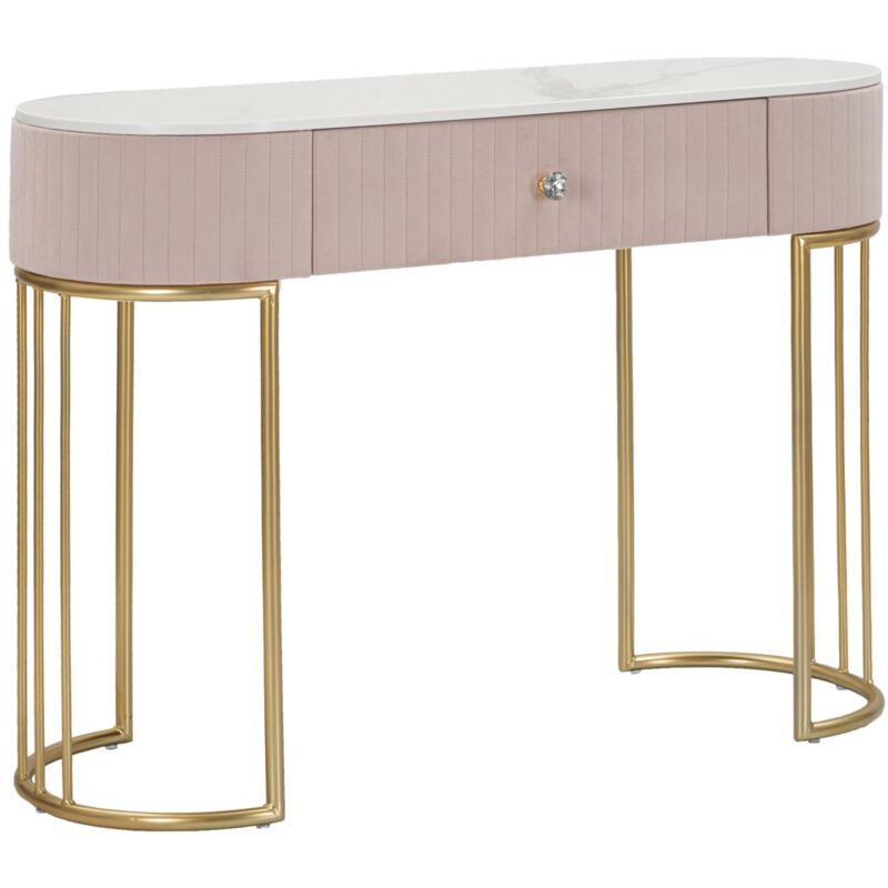 foto del prodotto console montpellier struttura in metallo e legno ripiano in marmo per interni rosa