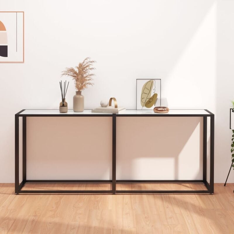 immagine 0 del prodotto consolle 180x35x75 5 cm in vetro temperato vari colori design elegante colore bianco
